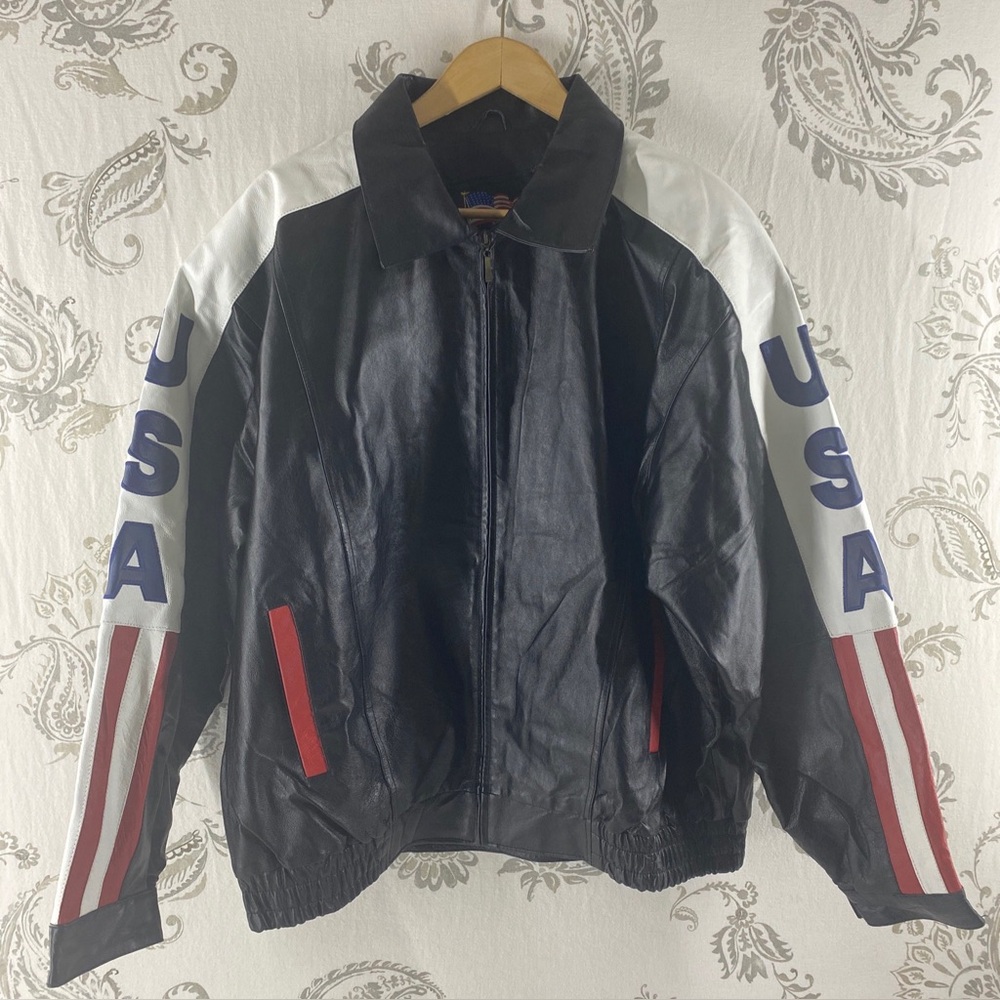 Motorcycle Vintage‎ U.S.A Leather
Jacket 3XL Patriot Y2K